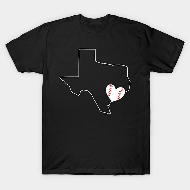 Houston Texas Baseball Fan Love Gift T-Shirt by JPDesigns